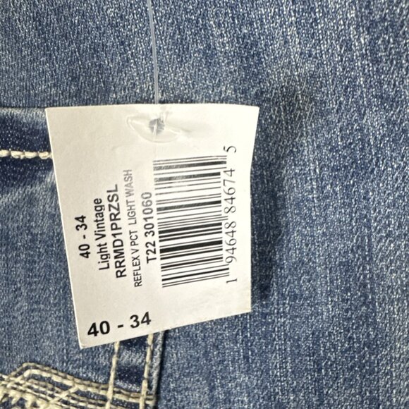 NWT Rock & Roll Denim Pistol Straight Jeans 40x34 Light Wash Regular Fit - Picture 7 of 12